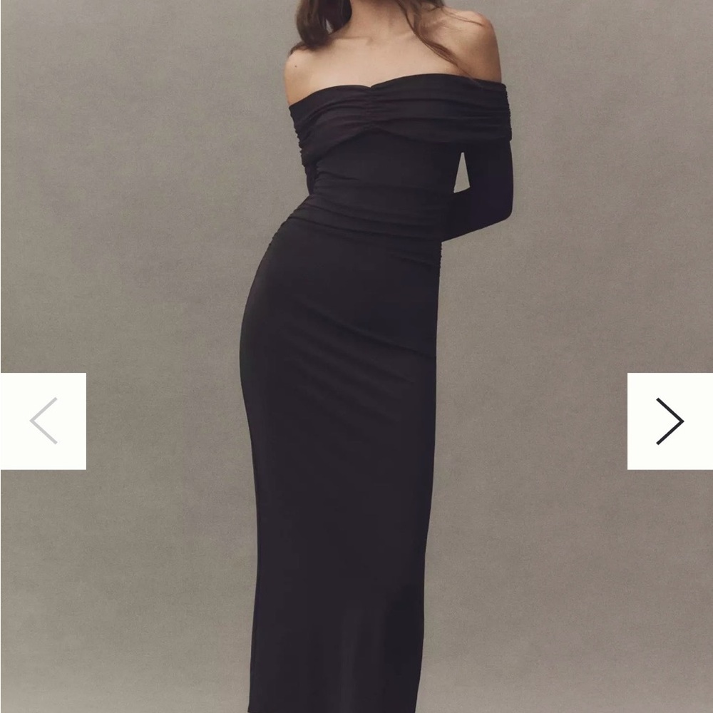 Anthropologie BHLDN Off-Shoulder Bell-Sleeve Stretch Jersey Maxi Dress